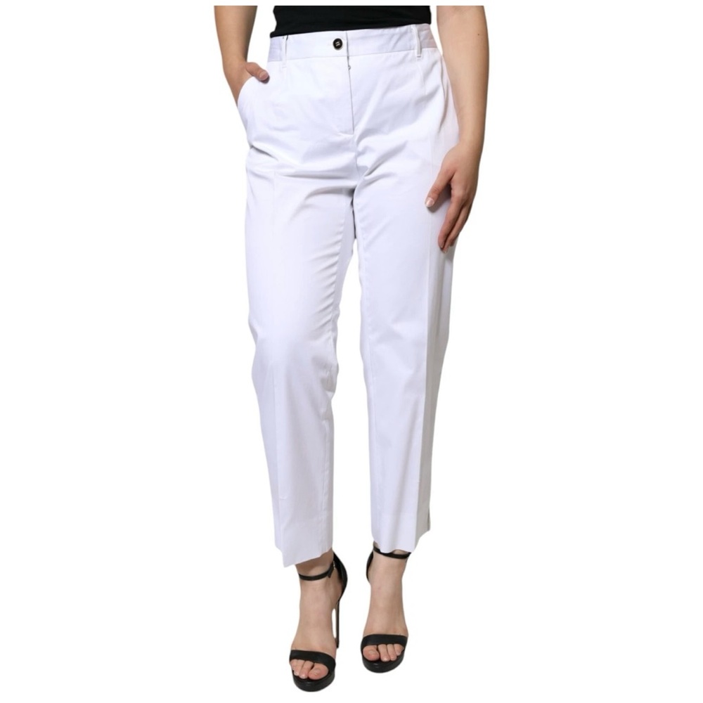 DOLCE & GABBANA   White mid waisted tapered